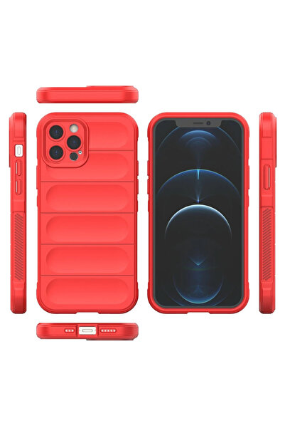 ZEMİRA HOME حافظة نيو فيس لهاتف ايفون 12 برو من السيليكون المثالي - أحمر