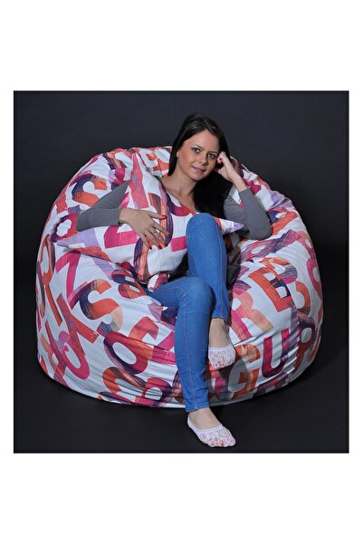 Pufrelax Set Fotoliu King Size cu Perna, Material Textil - Scarlet Letters