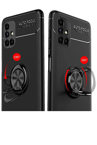 CT STONES حافظة سامسونج جالاكسي M51 من نيو فيس مع حلقة سيليكون - أسود-أزرق