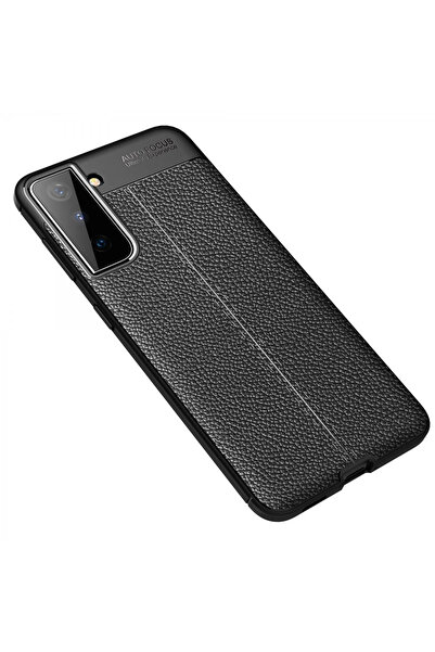 CT STONES غطاء Newface لهاتف Samsung Galaxy S21 Plus بتركيز تلقائي - أسود