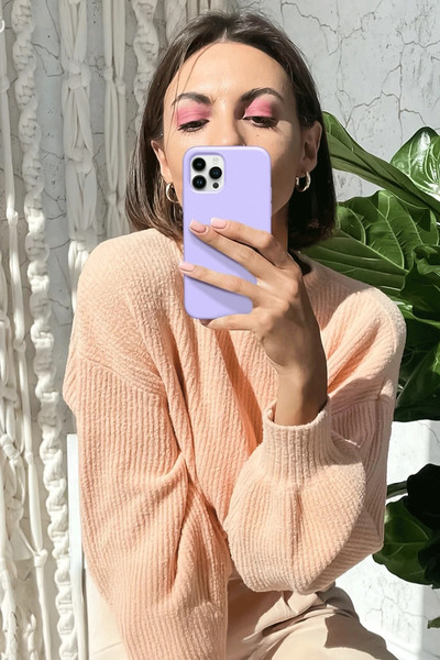 BALCI حافظة نيو فيس لهاتف ايفون 12 برو ماكس سيليكون اول - احمر غامق