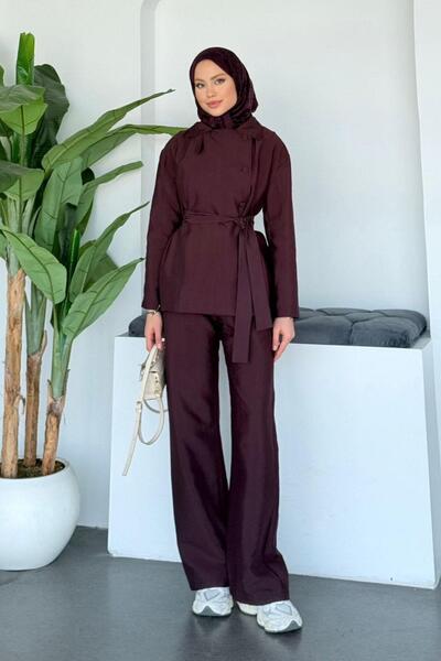 Hazamoda Zahra Pantsuit Set Plum