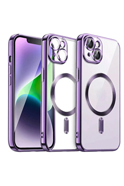 POYRAZ MARKET غطاء حماية مغناطيسي لآيفون 15 من نيو فيس - أرجواني