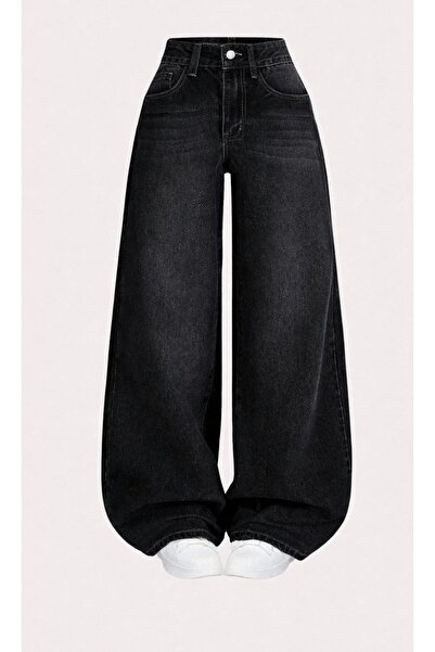 komera Women's Black Baggy Loose Fit Jeans