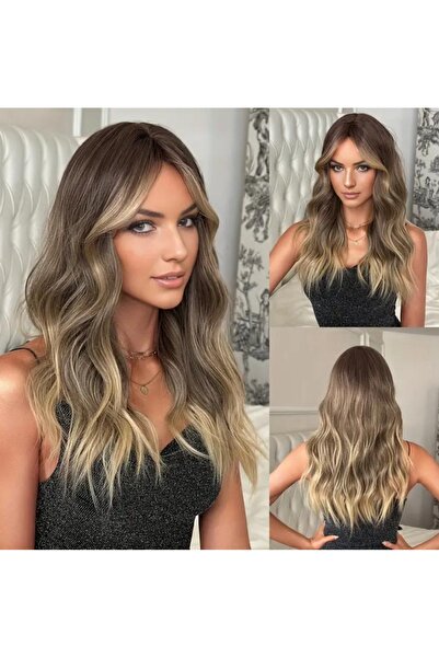 aura peruk Muhteşem renk geçişine sahip şahane dalgalı orta boy modelimiz