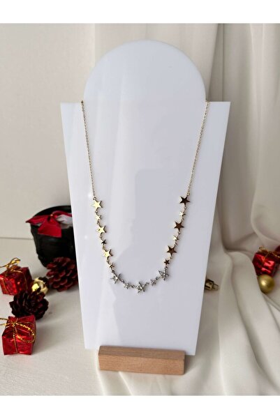 BOJOVA Yıldızlı ve Taşlı Çift Renk Kolye