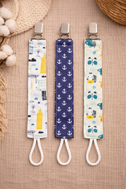 pufien Bebek Emzik Askısı - Klipsli Emzik Tutacağı - Emzik Zinciri - Desenli ...