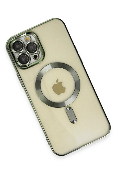 Ş&A BOUTIQE غطاء حماية كروس مغناطيسي آيفون 12 برو ماكس من نيو فايس - أخضر داكن