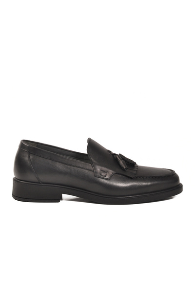 AYAKMOD Black Genuine Leather Men's Casual Shoes 2208 m