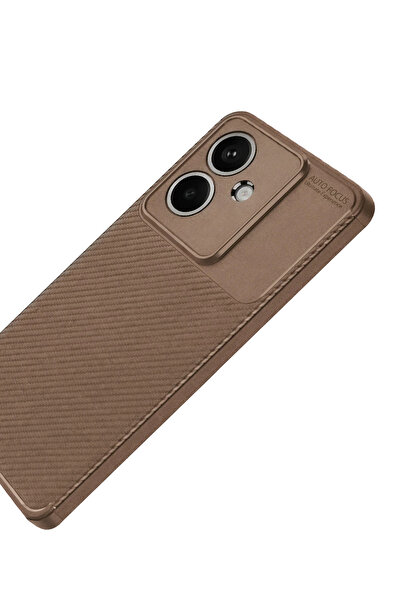 CT STONES غطاء كربون بتركيز تلقائي لحالة Newface Oppo A3 - بني