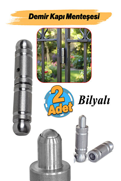 Badem10 Demir Çelik Metal Kapı Mil Menteşesi 2 Adet (2 Takım) Çap: 3 cm Et Ka...