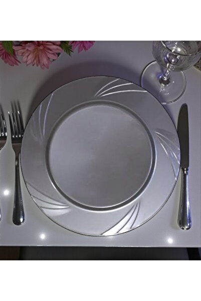 Happyland Gümüş Renk MİKA TABAK 6'LI 23CM ÇAP Doğum Günü Organizasyon Piknik ...