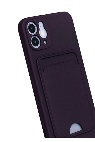 POYRAZ MARKET حافظة Newface لهاتف آيفون 12 من السيليكون مع بطاقة عمل كلفن - أ...