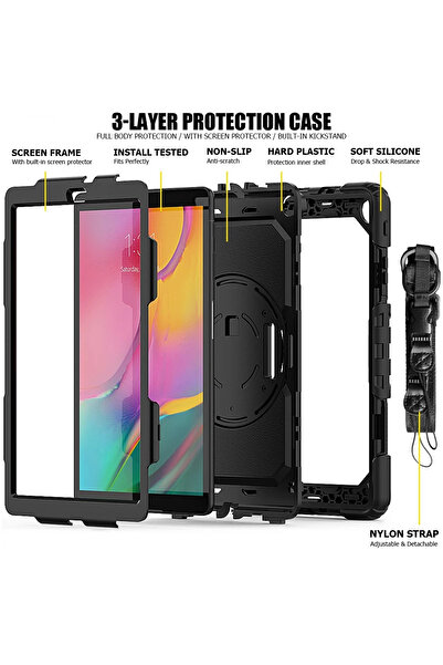 CT STONES غطاء تابلت Newface Samsung Galaxy T510 Tab A 10.1 - أسود