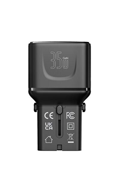 Xenon Smart Priz Dönüştürücü | 35W GaN Hızlı Şarj, 200+ Ülke, USB-C & USB-A, PD PPS, Seyahat Adaptörü (X6407)