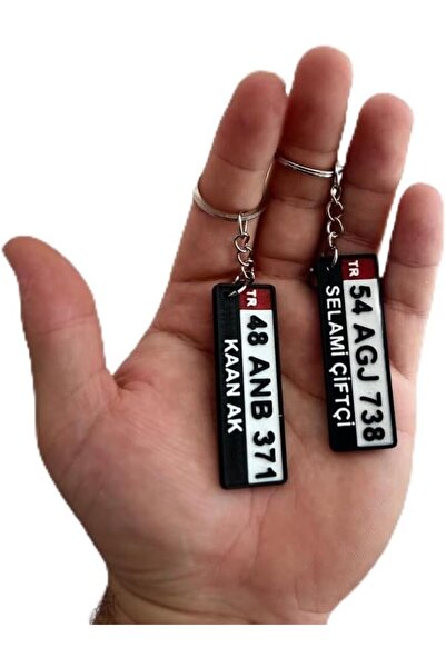 BRF DiamondOutlet Kişiye Özel Plaka Anahtarlık Çiftli Set (2 Adet) - İsimli v...