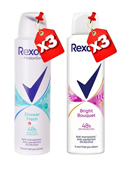 Rexona Deo Women Spray 150Ml Bright Bouquet X3 + Shower Fresh 150Ml X3