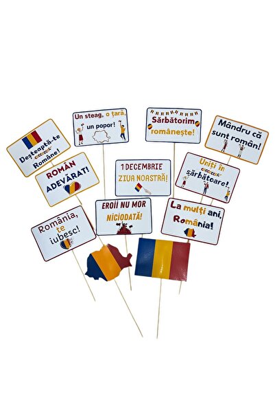 OEM Set Propsuri 1 decembrie, Carton lucios, multicolor, 12x20, 12 buc