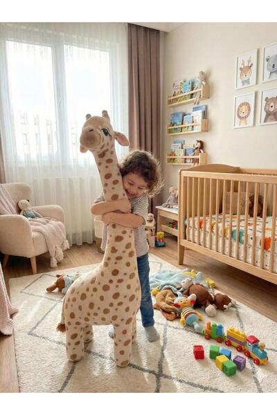 Tıfıl Toys Zürafa Peluş Oyuncak Oyun Arkadaşım Yastık 100 Cm Kahverengi