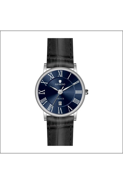 Raymond Men's Roman Numerals Classic Retro Watch - Rym-631820 Ss-Bk-Bl