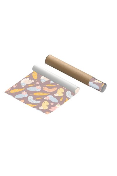 Bigaimaj Refrigerator and Dishwasher Door Self-Adhesive Foil Covering Boho Feather Pattern İbmb031