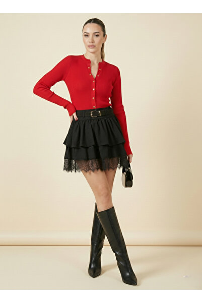 TLG GİYİM Жіноча асиметрична спідниця з мереживними деталями
