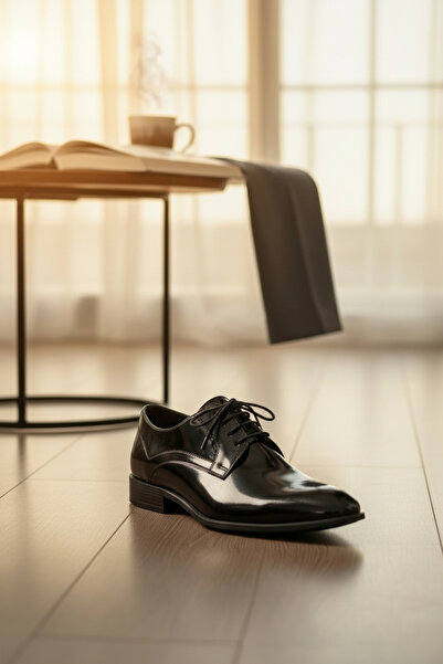 enoch Enoch Men's Genuine Leather Black Classic Shoes Full Glossy Patent Leat...