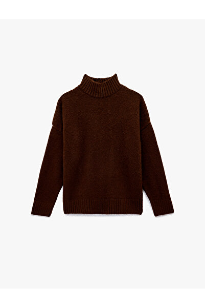 Koton Stand Collar Long Sleeve Oversize Knitwear Sweater