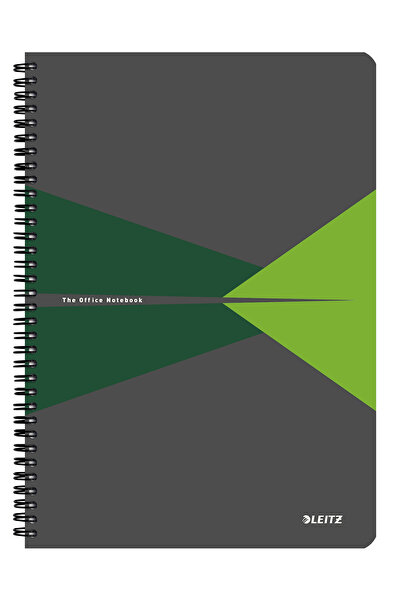Leitz Caiet de birou spiralat A4, verde, cu linii