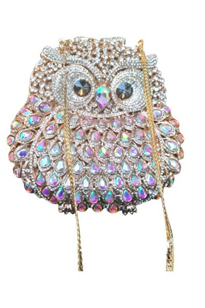 HARSHAS GLAM Owl Crystal Clutch