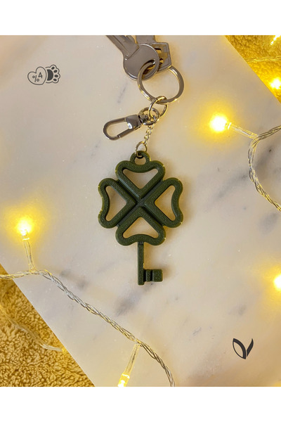 Leaft Design سلسلة مفاتيح على شكل ورقة البرسيم، سلسلة مفاتيح فنغ شوي للبركة