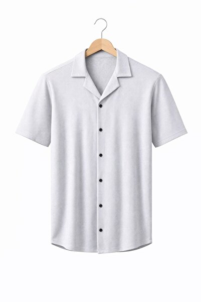 zs zaos fashion Short-Sleeved Waffle Fabric Shirt Darkesim Slim Fit Basic Cotton