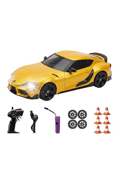 aksooytoys Uzaktan Kumandalı Işıklı Drift Arabası Supra Sarı Renk