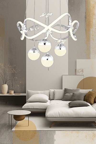 LUZ AMARİLLA 3 Renk Yanabilen 4 TOPLU Modern Ledli Avize