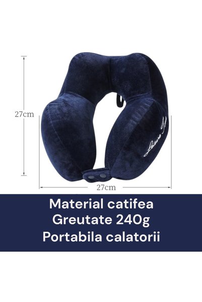 OEM Perna calatorie pentru gat, design ergonomic, sistem de prindere capse reglabile, excursii, bumbac