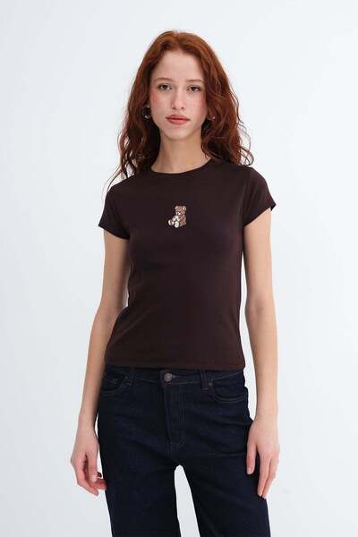 Addax Teddy Bear Embroidered T-Shirt P10458-T10