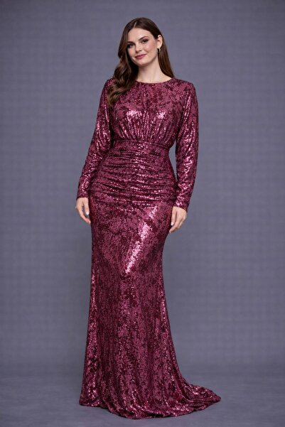 Kureyzibies فستان سهرة نسائي مطبوع برقائق اللؤلؤ