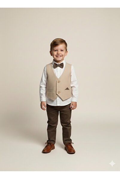 Csp Cassiope Special Occasion Vest Badi Bow Tie Pants Baby Boy Children's Set