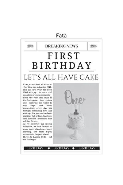 OEM Ziar aniversar "First Birthday" 1 an, format A3