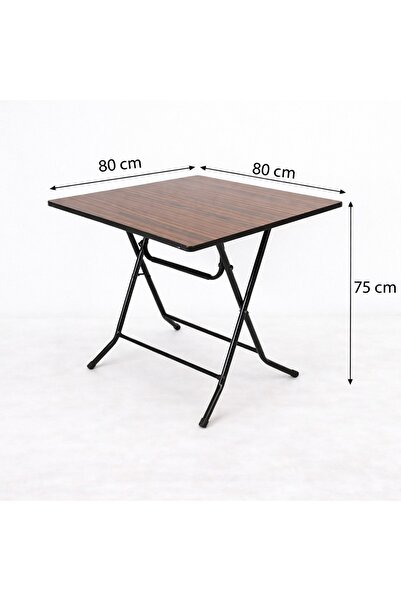 Arnohome Modern square wooden folding table, without chairs, light brown - 80...
