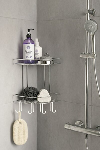 Sas Haus Bathroom Corner Shelf Hanging Shower Organizer and Shampoo Holder 2-...
