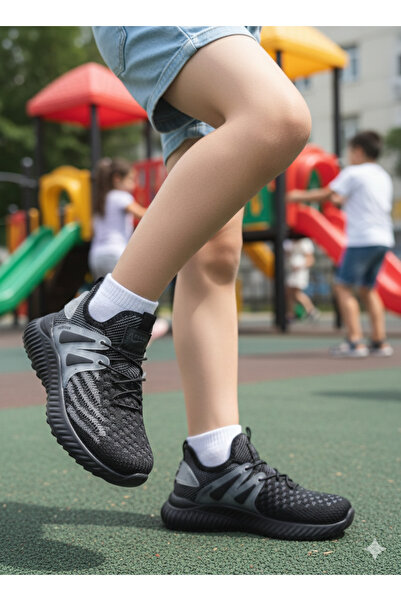 VELLINA Children's Unisex Black Smoked Daily Elastic Knitwear Sneaker Sports ...