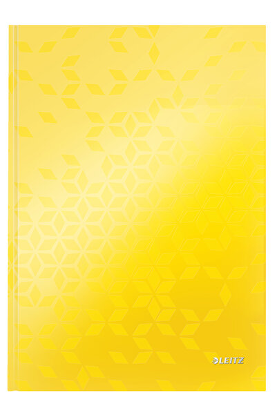 Leitz Caiet de birou A4 cu copertă cartonată galbenă, Wow