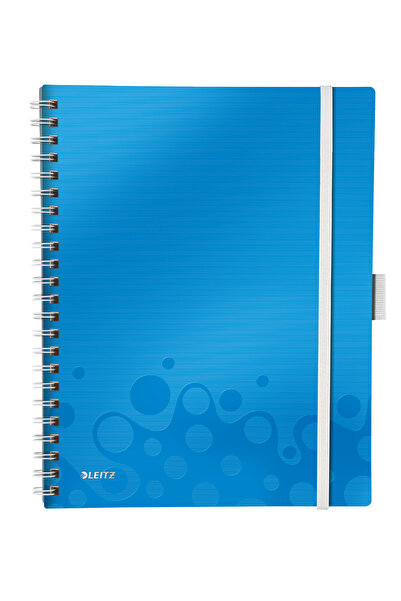 Leitz Caiet spiralat de birou A4, cu copertă albastră din PP, pătrat, Be Mobi...