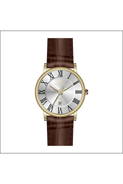 Raymond Men's Roman Numerals Classic Retro Watch - Rym-631820 Gold Brw-W