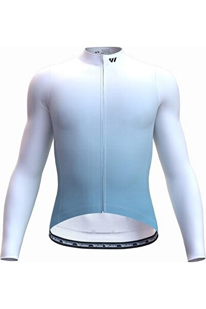 Wulibike Bluza alb albastru ciclism dama, marimea XXL,