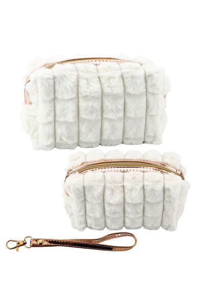 Three top online Plush Cosmetic Bag With Handle