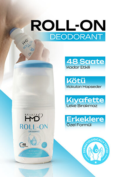 BEAUTE HMD Doğal RollOn erkek Deodorant Ter Kokusu Önleyici koltuk altı beyaz...
