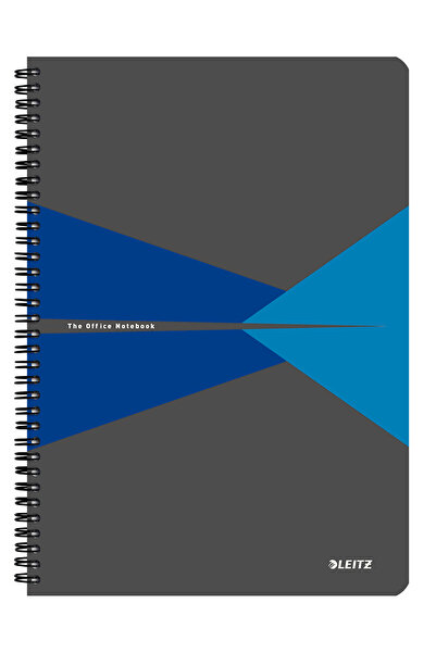 Leitz Caiet spiralat de birou A4, cu copertă albastră din PP, pătrat