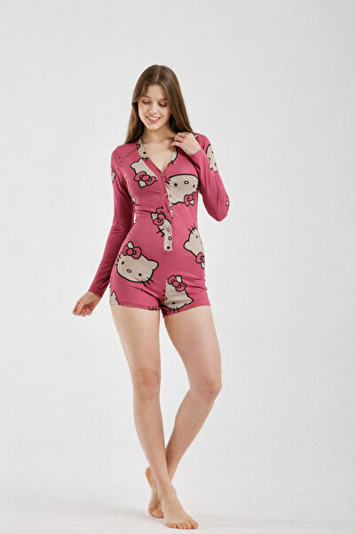 winmoda Salopetă de pijama cu nasturi – din material elastic pentru scufundăr...